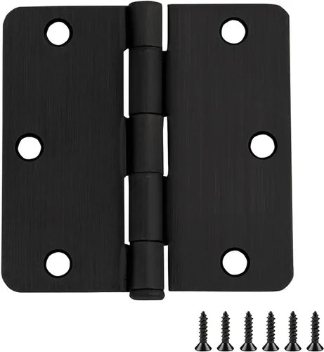Miniatura 14 de Design House Paquete de 10 bisagras de puerta interior de 3.5 x 3.5 pulgadas con radio de 1/4 de pulgada, negro mate, construcción de acero