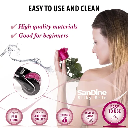 Miniatura 9 de Microneedle Derma Roller – 540 Micro pines sistema de cuidado de la piel – Rodillo de Titanio dermatológico – Ideal para mantener tu piel jóven