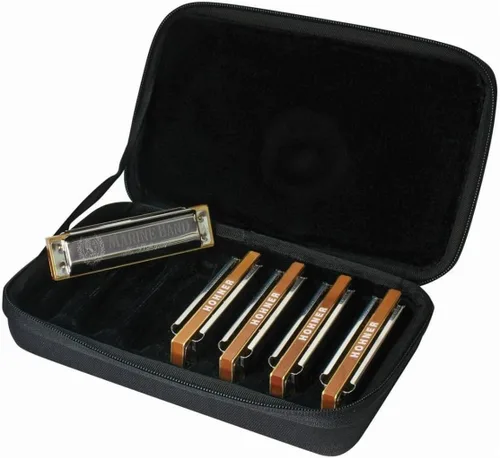 Hohner Marine Band 1896 - Armónica diatónica con cuerpo de latón, cubiertas curvas y rejillas de ventilación laterales (acero inoxidable, paquete de