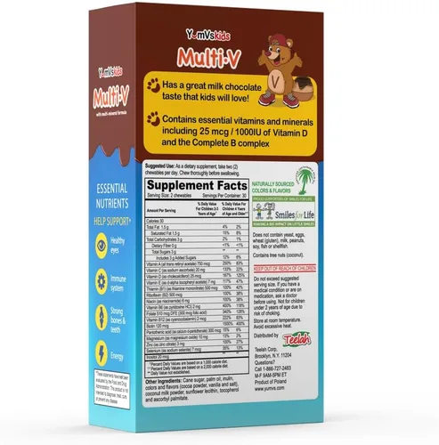 Miniatura 8 de YUM-V'S - Osos de chocolate masticables multivitamínicos para niños - Suplemento multivitamínico para niños - 16 vitaminas y minerales - Vitaminas