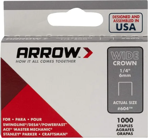 Miniatura 2 de Arrow 60430 Grapas de Corona Ancha para Pistolas de Grapas y Engrapadoras, Uso para Tapicería, Manualidades, Reparaciones Generales, Longitud