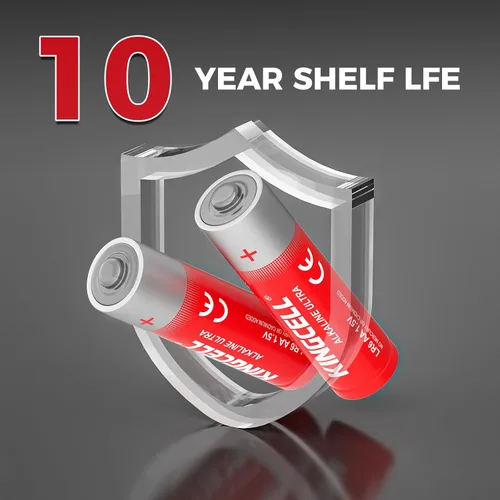 Miniatura 2 de KINGCELL - Paquete de 20 pilas alcalinas AA de alto rendimiento, pilas doble A con vida útil de 10 años y potencia duradera para el hogar