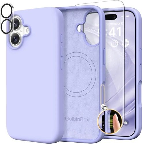Miniatura 113 de GolbinBox Funda magnética para iPhone 17, compatible con MagSafe, cubierta de silicona integrada para control de cámara, funda de silicona líquida a