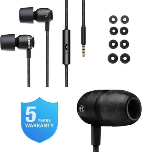 Miniatura 7 de Auriculares con cable Ludos Clamor, auriculares intraaurales, 5 años de garantía, auriculares con micrófono, auriculares con aislamiento de ruido