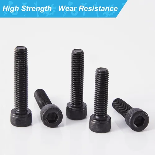 Miniatura 6 de M6 x 40mm 45mm 50mm 55mm 60mm Tornillos de cabeza hexagonal, acero de aleación de grado 12.9, acabado de óxido negro, unidad hexagonal Allen
