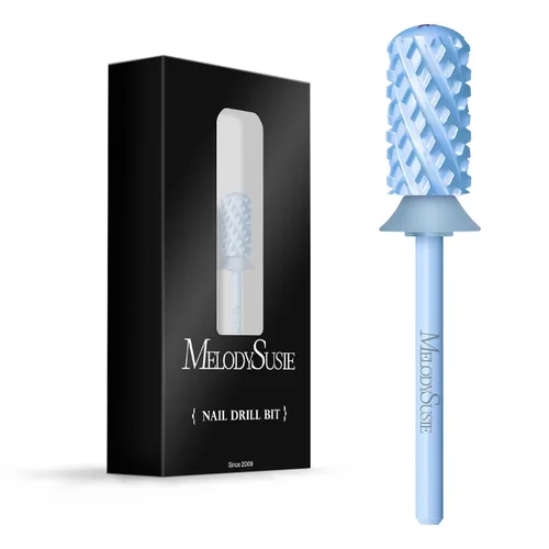 Miniatura 57 de MelodySusie Brocas de uñas de seguridad, brocas de carburo de 2,38 mm de barril grande y parte superior redonda y suave, adecuadas para manicura