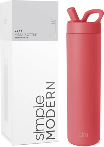 Miniatura 39 de Simple Modern Botella de agua con tapa de pajilla Termo de acero inoxidable aislado Botellas de agua reutilizables para viajes para gimnasio
