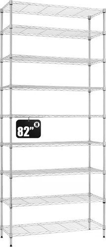 Miniatura 10 de Finnhomy Estantería de alambre de 8 niveles, estantería ajustable de alambre de acero, 14 x 36 x 80 pulgadas, 8 estantes de almacenamiento de metal