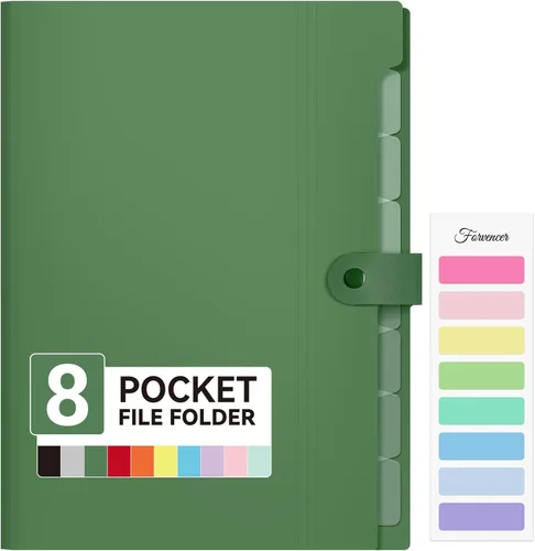 Miniatura 13 de Forvencer Carpeta de archivos expandible con 8 bolsillos, organizador de archivos de acordeón tamaño carta, carpetas portátiles para documentos