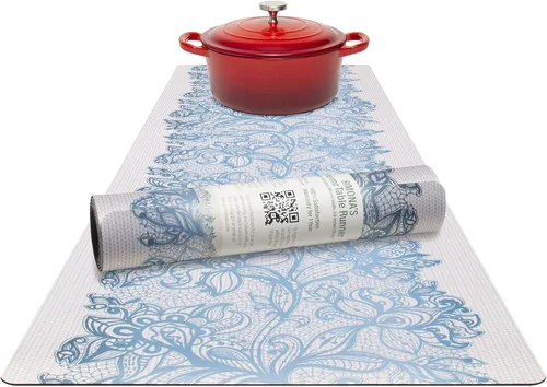 Miniatura 10 de RIMONA'S Camino de mesa resistente al calor, impermeable, protector de mesa, salvamanteles a prueba de calor 350F para platos calientes y ollas
