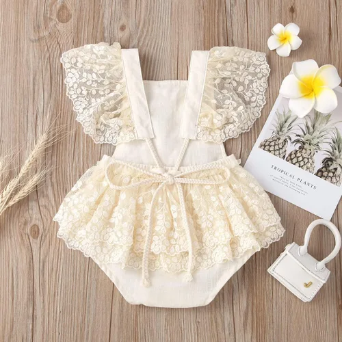 Miniatura 53 de IDOPIP Conjunto de ropa de 1er cumpleaños para niñas con estampado floral, estilo bohemio, con encaje, tutú y diadema de princesa