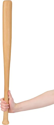 Miniatura 3 de Fun Costumes Bate de béisbol de plástico para adultos, aspecto de madera