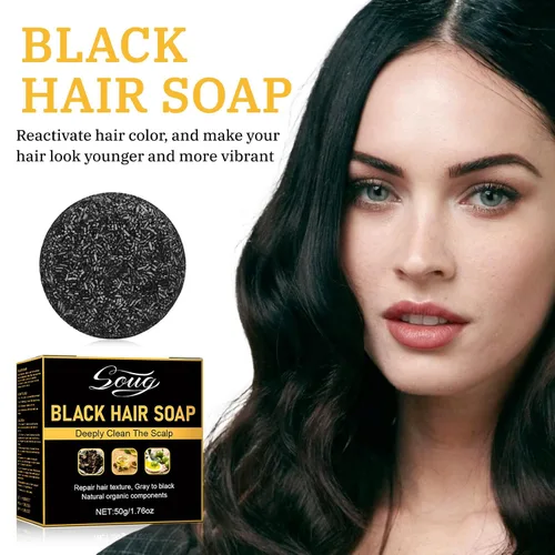 Miniatura 3 de Gray Hair Reverse - Barra de champú unisex, 2 piezas de jabón negro para limpieza profunda, jabón para oscurecer el cabello para hombres y mujeres