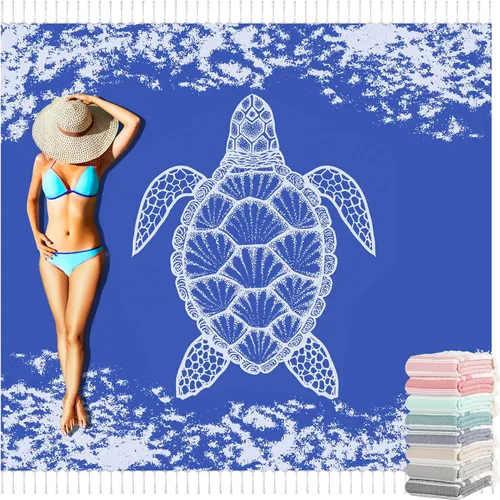 Miniatura 9 de Yongoes Toalla de Playa Turca de Gran Tamaño Manta de Algodón Gigante XL Toallas Resistentes a la Arena Enorme Lino XXL Extra Grande Grandes Mantas