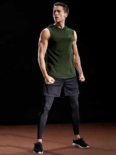 Miniatura 5 de NELEUS Dry Fit - Camiseta deportiva sin mangas para correr con capucha