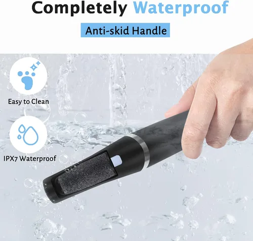 Miniatura 6 de Removedor eléctrico profesional de callos de pies, kit de herramientas de pedicura electrónico recargable, resistente al agua con 4 cabezales