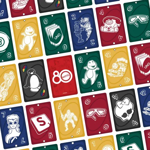 Miniatura 4 de Mattel Games UNO Mattel 80th Ruby Red Juego de cartas para niños, adultos y noches familiares, noches de juego, viajes, camping y fiestas.