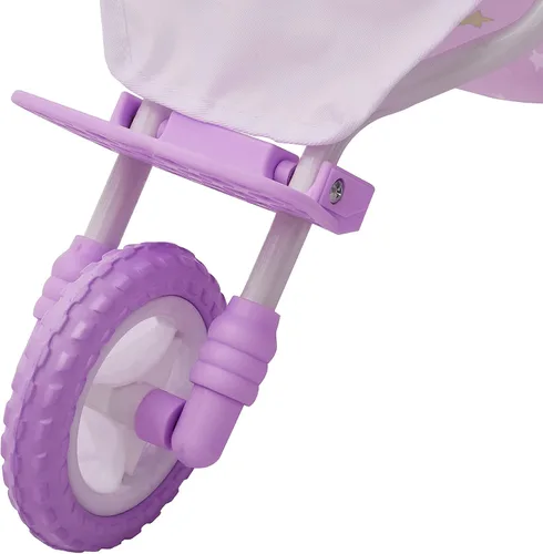 Miniatura 12 de Olivia's Little World Cochecito de Muñeca Bebé estilo jogging con toldo, cinturón de seguridad y espacio de almacenamiento, morado y blanco