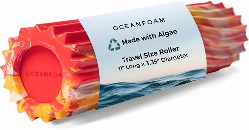 Miniatura 18 de Oceanfoam Ripple - Rodillo de espuma de viaje (11" x 3.35") Mini rodillo de espuma firme para terapia física, masaje de tejido profundo, dolor