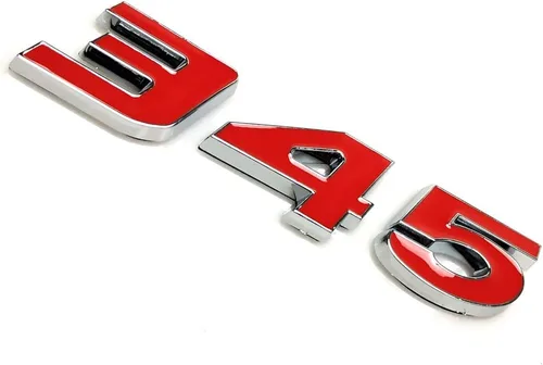 Miniatura 3 de 2 calcomanías de 345 emblemas compatibles con placa de identificación de automóviles universales (rojo cromado)