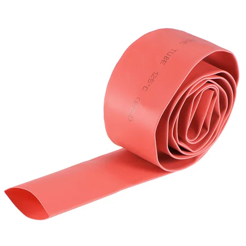 Miniatura 23 de Uxcell tubo termorretráctil, 4 "(100 mm) de diámetro, 162 mm de ancho plano, tubo reducible 2: 1, funda para cables de 1 m - Negro