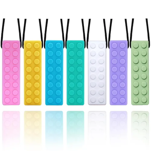 Collares masticables para niños sensoriales, paquete sensorial de collar masticable para niños y niñas con masticación, dentición, mordedura, TDAH,