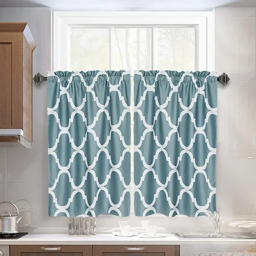 Miniatura 27 de Melodieux - Cortinas de bolsillo de moda marroquí para cocina, cafetería o baño, pequeñas ventanas