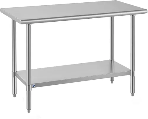 Miniatura 72 de Mesa de acero inoxidable para preparación y trabajo con protector contra salpicaduras, 24x72 pulgadas