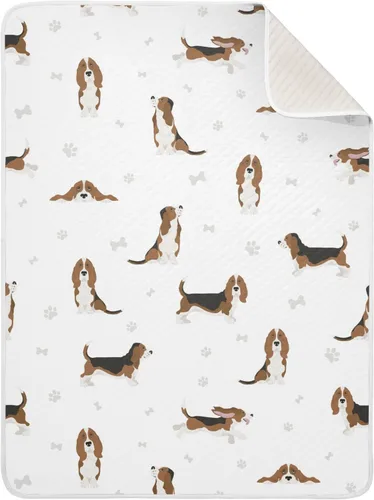 Miniatura 11 de Ollabaky Manta de algodón con diseño de perro Border Collie para niños y niñas, manta de algodón para cuna, cochecito o guardería, manta