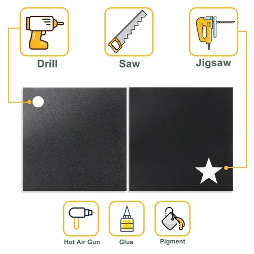 Miniatura 7 de Kinlink - Lámina de plástico ABS negra de 8" x 12" x 0.04" flexible, moldeable, con alta resistencia al impacto y alta resistencia a la tracción