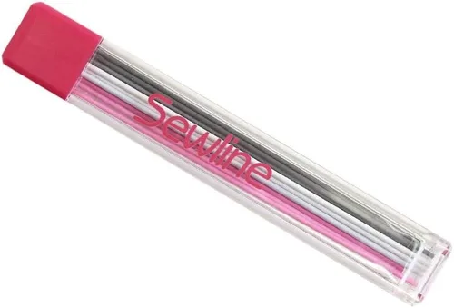 Sewline Recambios de plomo para lápices de tela, paquete variado blanco, negro, rosa (0.035 in) para acolchado, costura y marcado de tela, 9 unidades