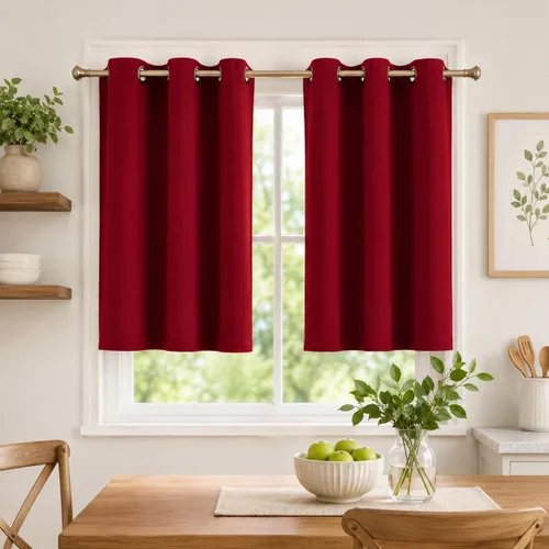 Miniatura 42 de Aquazolax Cortinas opacas de 45 pulgadas de largo, juego de 2 paneles para guardería, cortinas de tratamiento de ventanas con aislamiento térmico