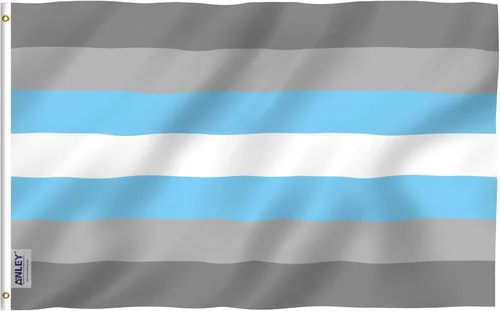 Anley Fly Breeze - Bandera Demiboy Pride de 3 x 5 pies, color vivo y a prueba de decoloración, cabecera de lona y doble costura, banderas LGBT