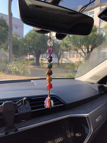 Miniatura 3 de Adornos colgantes de cristal hechos a mano para ventana de automóvil, 7 chakras, decoración del hogar, adorno de Feng Shui, yoga, meditación