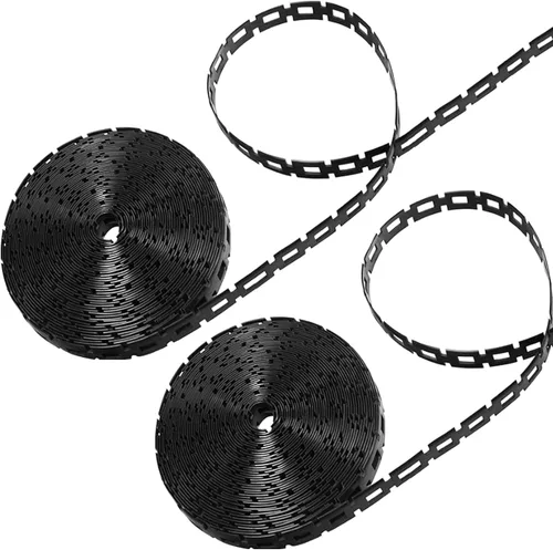Miniatura 8 de CODREE 50 pies de correa de plástico con candado de cadena para árbol - Correas ajustables de soporte de árbol de 1/2 pulgada de ancho para estacar