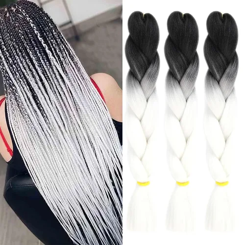 Miniatura 27 de Beige (613#) 6 paquetes de cabello trenzado de 24 pulgadas, de fibra sintética, sin picazón, extensiones de cabello para trenzar jumbo, textura