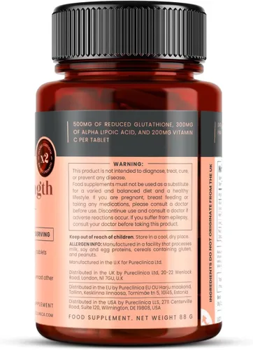 Miniatura 8 de Glutatión 1000 mg x 360 tabletas (6 botellas de 60) - con 500 mg de glutatión, 300 mg de ALA y 200 mg de VIT C por tableta