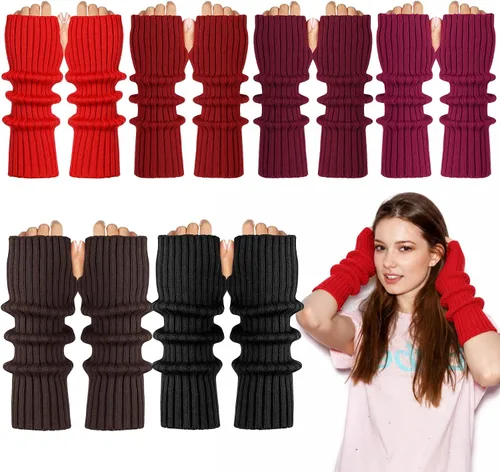 Miniatura 14 de Berlune 6 pares de mangas de brazo kawaii para mujer y niñas, calentadores de brazos de estilo japonés Y2K para disfraz escolar, 6