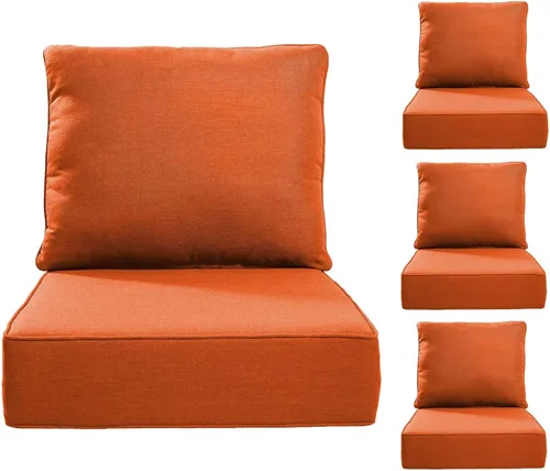 Miniatura 130 de Rilyson Cojines de patio para muebles de exterior, 22 x 24 pulgadas, respaldo alto y asiento profundo, cojín de exterior para sillas de patio, sofá