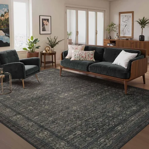 Miniatura 7 de Rugxara Alfombra de entrada lavable de 3 x 5, alfombras de pasillo bohemias antideslizantes para pasillo, entrada, cocina, baño, cuarto