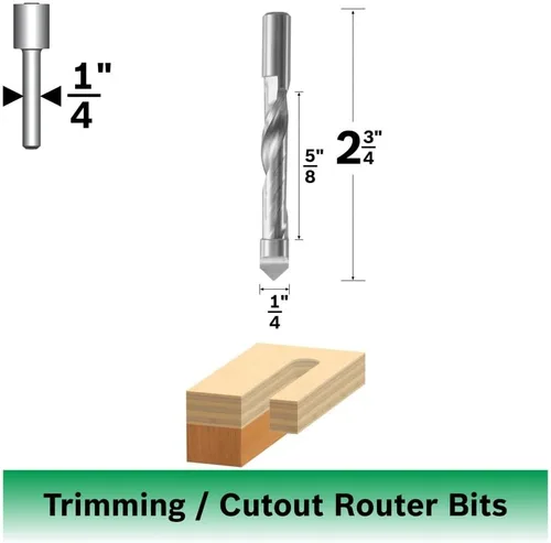 Miniatura 2 de Bosch 85183 Broca espiral de acero de alta velocidad para panel piloto de 1/4 pulgadas x 5/8 pulgadas