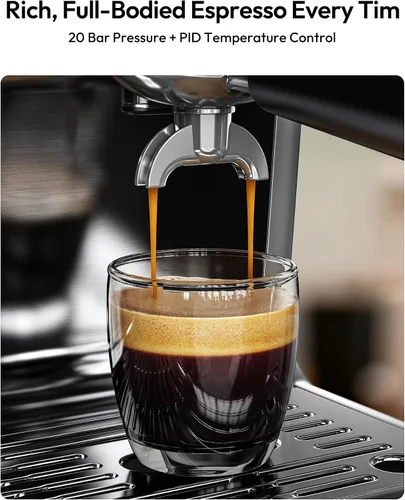Miniatura 4 de EUHOMY Máquina de Espresso con Molinillo, Cafetera de 20 Bares con Varilla de Vapor para Espumar Leche, Máquinas de Café Espresso Profesionales