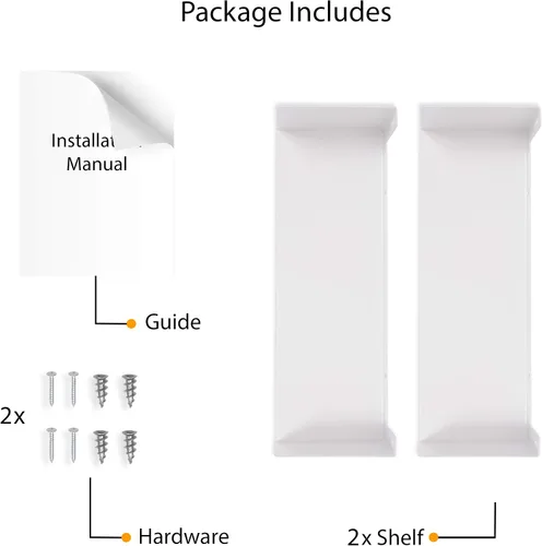 Miniatura 5 de WALLNITURE estantes flotantes de metal para pared de 17 pulgadas, con forma en U para recámara de niños o jardín de infantes, juego de 2 estantes