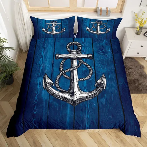 Miniatura 8 de Decoraciones para caravanas de remolques, funda de edredón de campamento feliz, juego de ropa de cama rústica color rojo de 3 piezas para niños