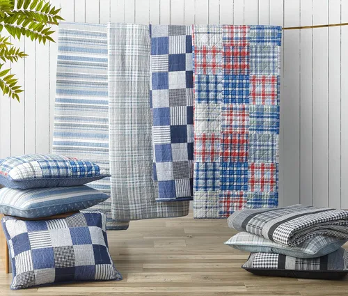 Miniatura 6 de Nautica - Juego de edredón tamaño King, ropa de cama de algodón para todas las estaciones, ligera y reversible (azul Raeford, King)