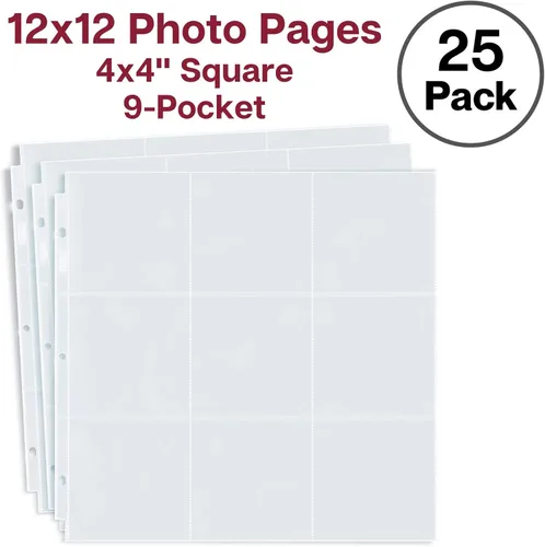 Miniatura 8 de Dunwell Fundas para álbumes de fotos de 4 x 4 pulgadas (paquete de 25), se adapta a carpetas de álbumes de 3 anillos de 12 x 12 pulgadas, páginas