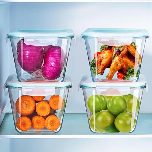 Miniatura 4 de Paquete de 2 recipientes de almacenamiento de vidrio grandes de 87.9 fl oz/88 onzas con tapas, juego de recipientes de alimentos para preparación