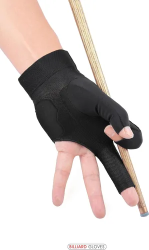 Miniatura 2 de Guantes de billar para hombres y mujeres, guantes de billar para mano izquierda/derecha, guantes de secado rápido de 3 dedos, ideales para tiradores