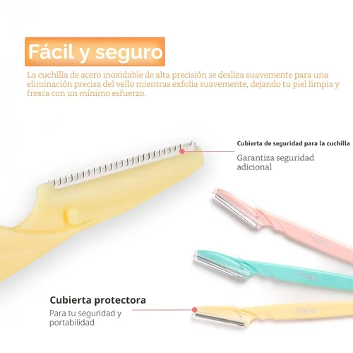 Miniatura 4 de Dorco Tinkle - Navaja para cejas, recortadora moldeadora de cabello y herramienta de retoque, rasuradora facial con cubierta de seguridad, 12