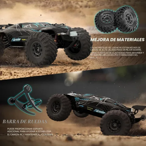 Miniatura 7 de Hosim Autos RC todoterreno de 1/10 rápidos 42.3 mi/h, auto eléctrico RTR sin escobillas para adultos, auto de control remoto de alta velocidad, Gris
